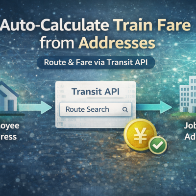 課題：自社の作業者の現場出行で、自宅住所から現場までの電車での費用の算出が煩雑 - 株式会社 アルフォ - 実例紹介